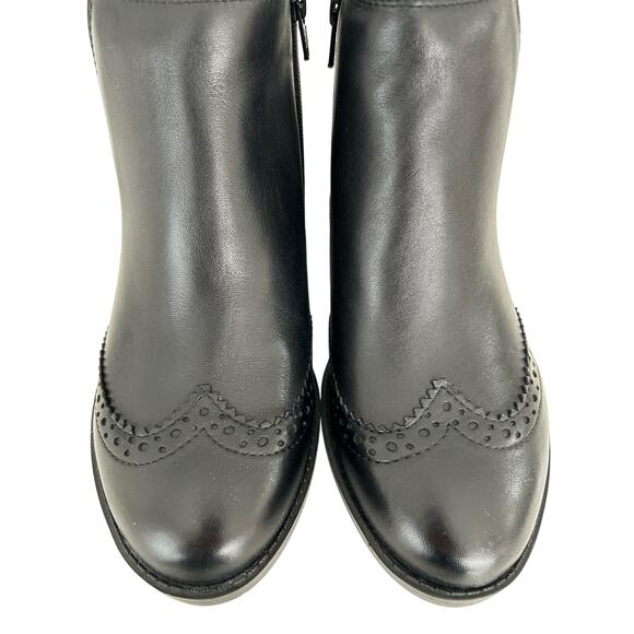 David Tate Tilly Black Nappa Leather Bootie Size 7 WW, Ankle Height, Zip Closure - Picture 5 of 8